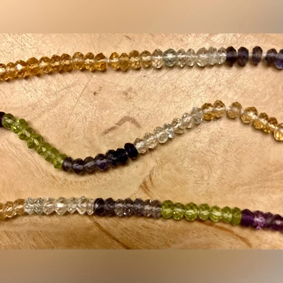 Strand of Multi-Color Rondelle Gemstone Beads - Picture 8 of 8